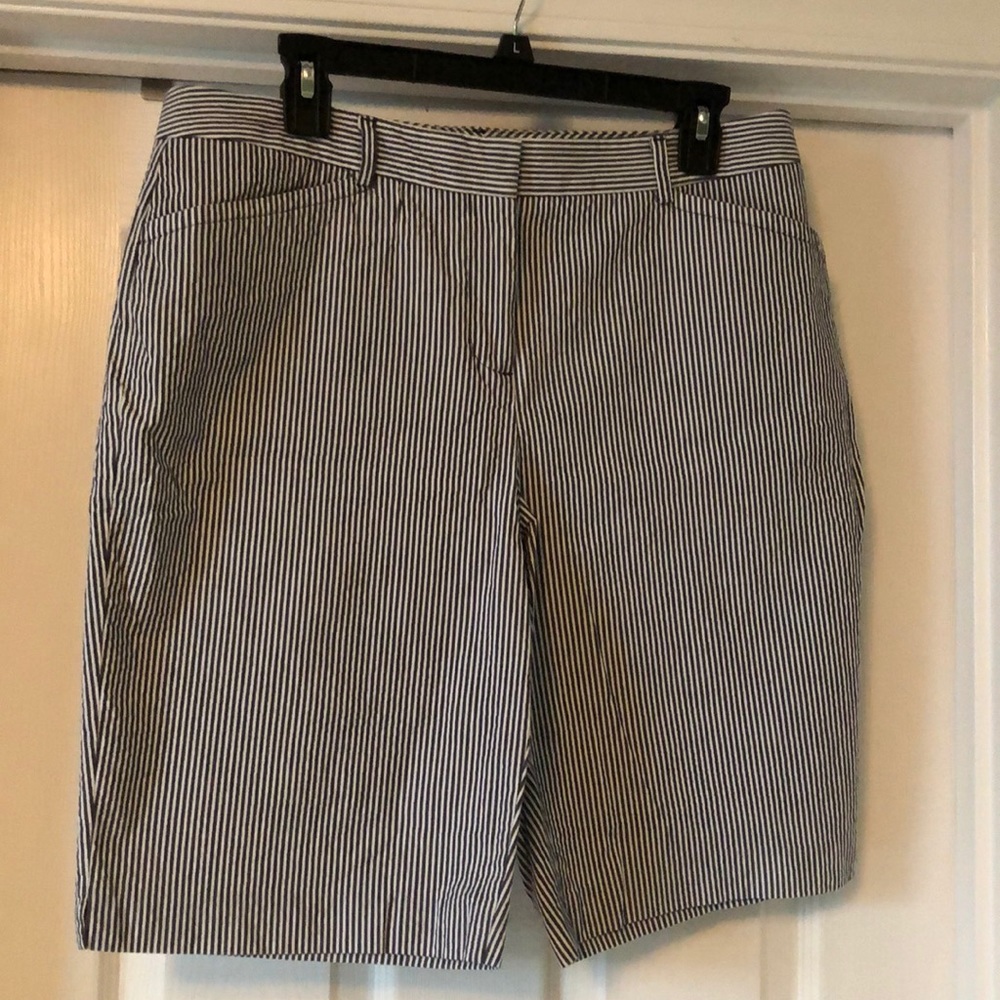Navy striped shorts